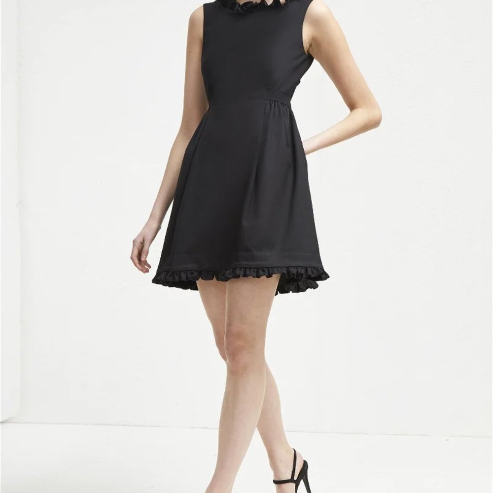 French connection Alvina Stretch Frill Belted Dress